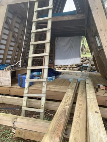 New planks laid out during the build